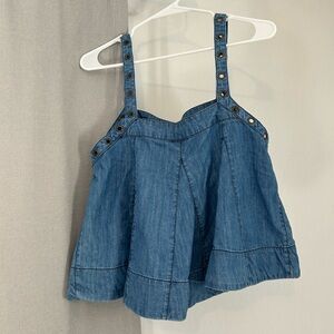 Free People Zinnia Denim Swing Tank